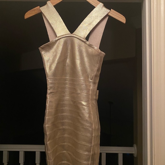 Gold Bandage Dress - Picture 4 of 8